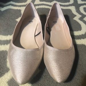 H&M Light Pink Sparkle Ballet Flats SIZE 9